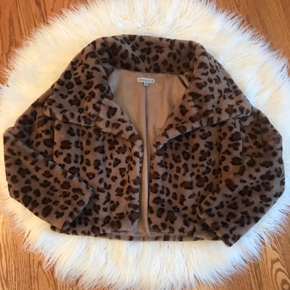 Brown Leopard Teddy Coat